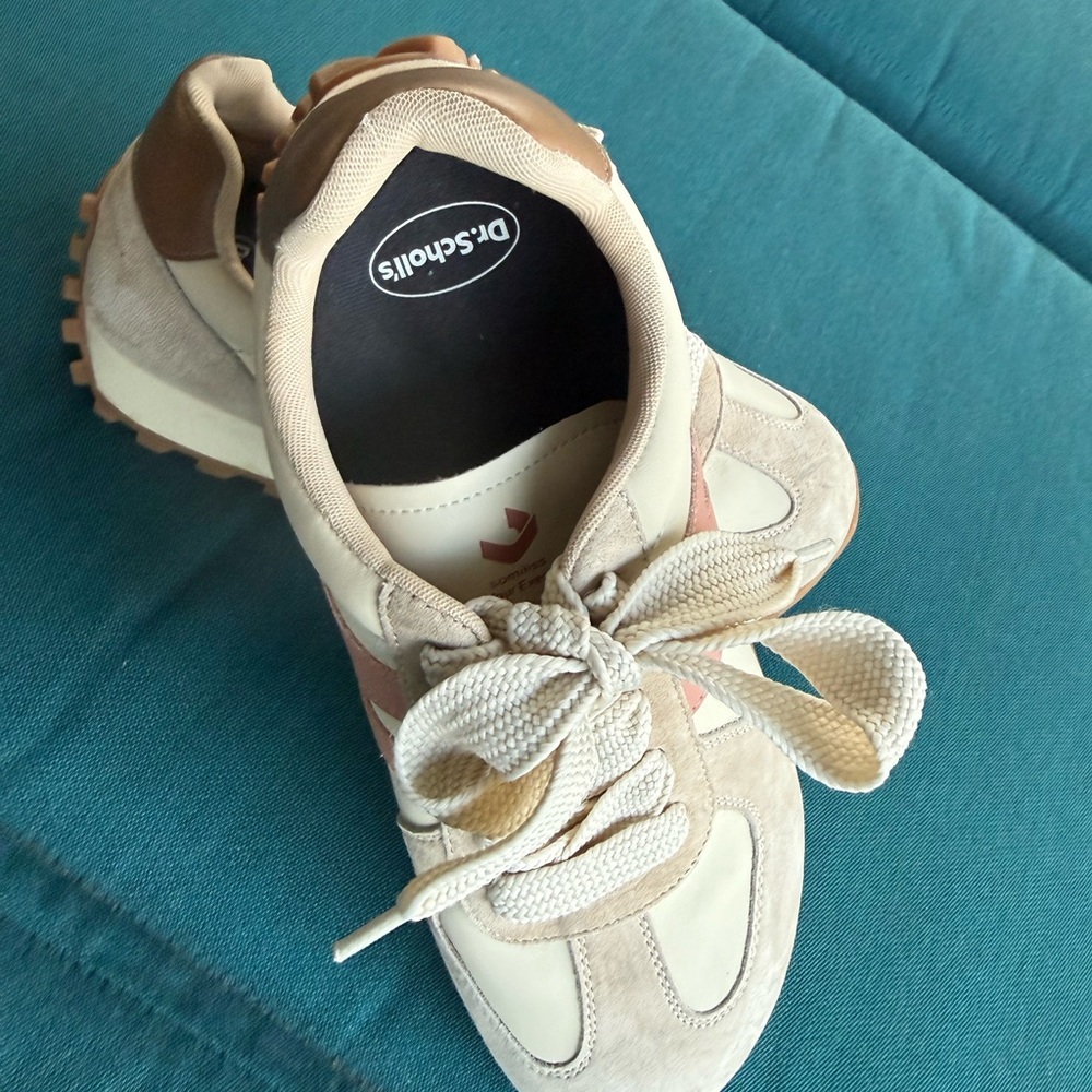 Casual Women's Beige & Pink Retro Runner Sneakers Dr .Scholls size 9 - Picture 9 of 11